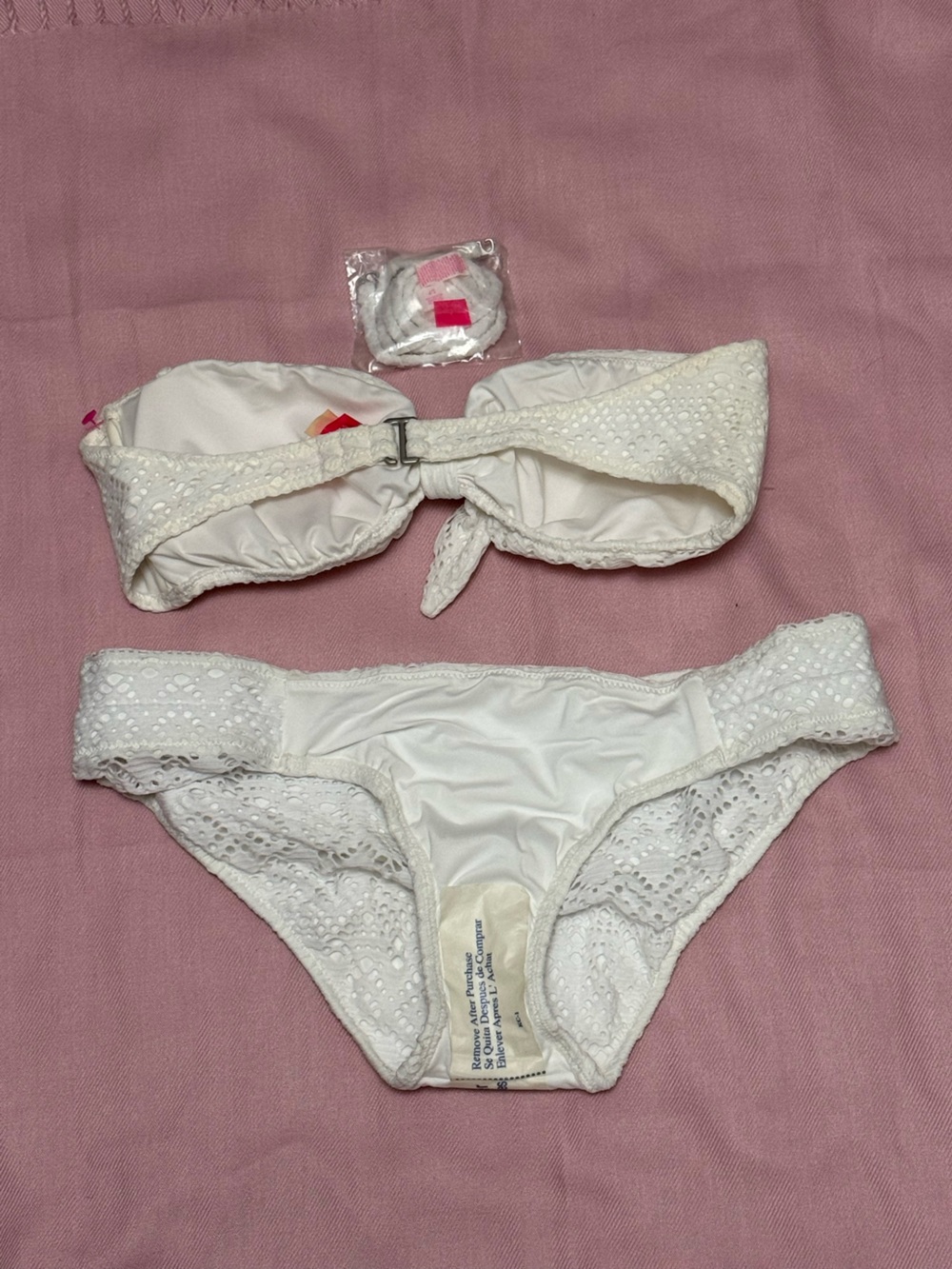 Victoria's Secret White Crochet Bandeau Bikini Set - Picture 5 of 5